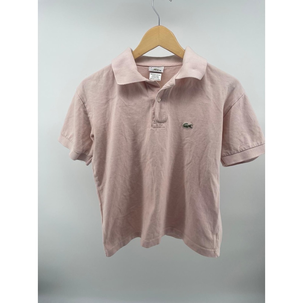 Lacoste Polo Shirt Mens L Pink Crocodile Logo Y2K Classic Preppy Casual